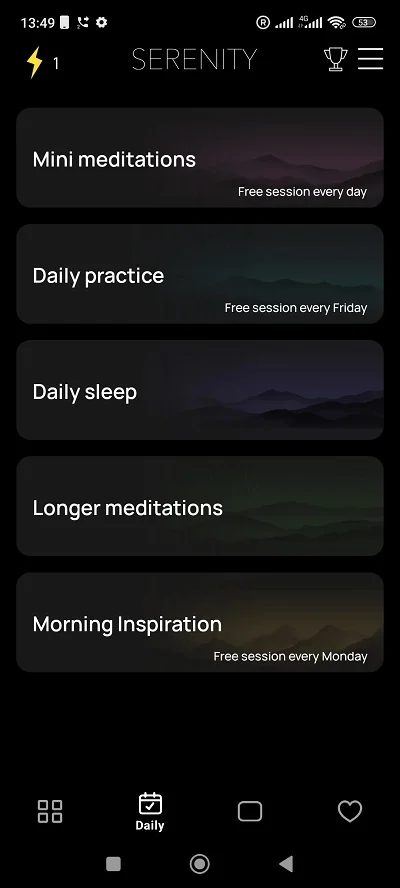 Daily Meditations on the Serenity Mobile App