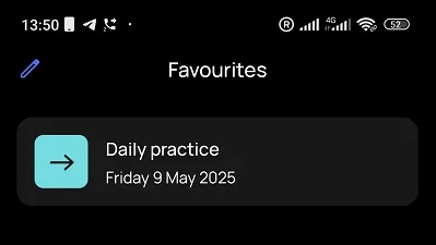 Serenity allows you to add meditations to your favorites