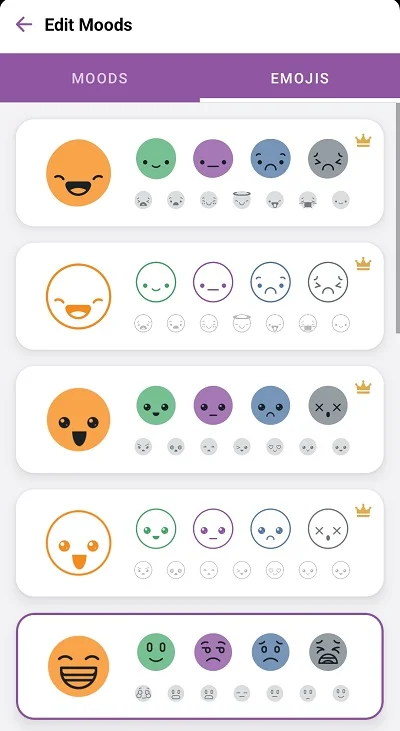 Customize mood emojis in Daylio App