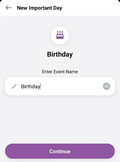 Adding a new important day in Daylio App